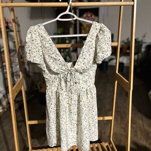 Windsor Blue Floral Dress with Puff Sleeves